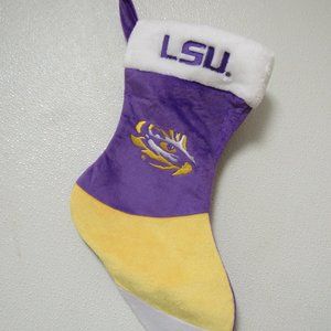 NCAA LSU Tigers Logo Embroidered on 18" Yellow/Purple Basic Christmas Stocking